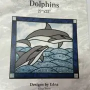 Designs by Edna Stained Glass Dolphibns Fusible Web & BiasTape Pattern 27" x 25"
