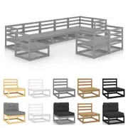 Garden Lounge Set Outdoor Sofa Furniture Wooden Patio Setting 9 Piece vidaXL