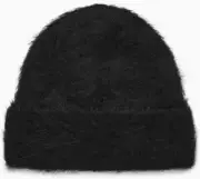 ALPINE WOMEN'S OSFA AD WITH FUZZY RIB BEANIE, BLACK, One Size