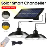 Solar Lamp Single/Dual Heads with Remote 3 Brightness Levels Waterproof Lights