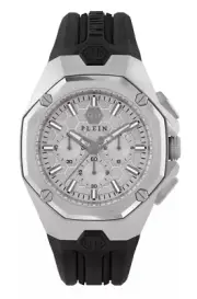 New Philipp Plein Black Mens Chronograph Watch Octagon PWTBA0123