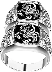 [Holibanna] Men's Ring Funny Ring for Women Clothing Rack Unique Ring Vintage Finger Rings Cork Bark for Jumping Spiders Scorpion Ring Fish Tank Decorations Rings for Men Fashion