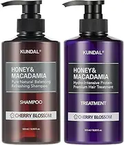 KUNDAL Natural Shampoo and Conditioner Set [Cherry Blossom] 500ml (Pack of 2)