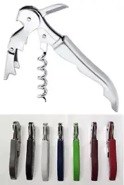 1 - 60 Stainless Corkscrew Doubled Hinged Waiters Wine Bottle Opener Foil Cutter