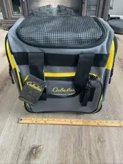 Cabela’s Deluxe Fisherman Series Tackle Bag - Gray Black Yellow - Needs Repair