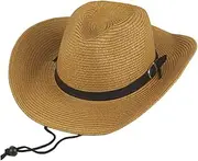 [NIYANGLE] Cowboy Hat Sunshade Hat Sun Cowboy Straw Keys Tan Classic Party Wide Western Woven Brim Costume Costumes Cowgirl Hut Sommer Hut Herren Cowgirl Strohhut Herren Strohhut Khaki