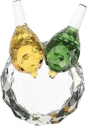Milisten Crystal Bird Nest Ornament Meticulously Crafted Miniature Couple Bird Figurine for Easter Decoration Unique Present Symbolizing for Home Garden Decor