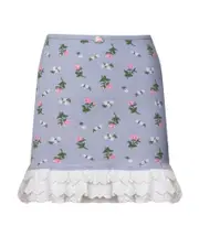 For Love Lemons Floral Ruffle Mini Skirt blue