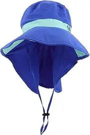 [NAMOARLY] Sun Protection Hat with Neck Flap Adorable Beach Bucket Hat for Boys Protection Stylish Fun Patterns for Camping Outdoor Activities Blue