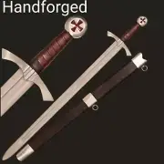 Hand forged Medieval Knights Templar Single Handed Crusader Sword With Scabbard