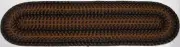 IHF Home Decor Braided Area Rug Oval Shape Runner Ebony 13" x 48" Jute Fabric