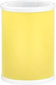 Kraftware Rainbow Oval Wastebasket with Plastic Liner, Adding Color and Fun to The Bathroom and All Other Rooms in The Home or Entertainment Space, 13 Quart Capacity, 2 Piece Set, Yellow
