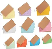 HYTROVE 10pcs Notes Decorative Lined Portable Study Cards Reusable Flashcards Ring Set for Work Meetings School