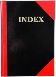 Cumberland A4 100 Leaf Index Book A-Z Ruled Red & Black Hard Cover