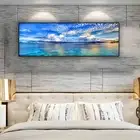 Vivid Colors Canvas Painting of Sunset Could Lake Landscape Wall Poster
