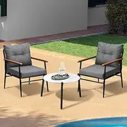 Livsip Outdoor Patio Setting 3 Piece Bistro Lounge Furniture Set 50cm Table