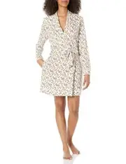 COSABELLA Pima Cotton MULTI LIGHTS SKI TRIP Wrap ROBE Bathrobe Womens MEDIUM NEW