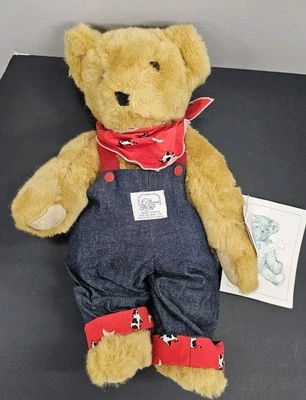 The Vermont Teddy Bear Company Bear Jointed Plush Suede Paws 16" Honey Brown
