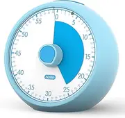 Conchstar Visual Timer 60-Minute, Kids Timer for Homeschool Desk, Time Management Tools with Silent Operation, Kitchen Office Classroom (Blue)