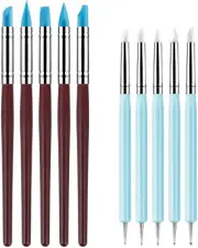 10 PCS Silicone Polymer Clay Sculpting Tool Pen Rubber Tip Color Shaping Wipe Ou