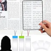 12 Pcs 3X Magnifying Sheet Set Include 6 Page Fresnel Lens Page Magnifying Glass 3 Card Magnifiers 3 Bookmark Magnifiers for Reading Small Prints Books Maps