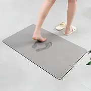 KCTOAMZ Absorbent Bath Mat - Instant Dry, Stone, Thin, Quick Drying, Rubber Soft - Suitable Under Door Bathroom Floor Mat (Grey)