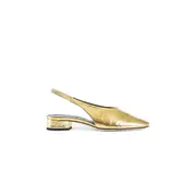 [AEYDE] Dua Laminated Leather Slingbacks Gold