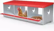 Nesting Boxes 3 Compartment Metal Wall Mount Large Vent Holes Coop Equipment