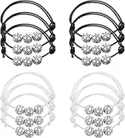 uxcell 11mm Soccer Charm Bracelets, 1Set/12Pcs Sports Beads Bracelet Inspirational Wristbands for Teen Adults Sport Theme Party Favors White
