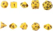 UPKOCH 10 Piece Acrylic Dice Set Multi-Faceted Digital Dice for Board Games Parties