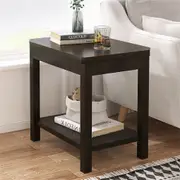 Fin 2 Tier Narrow Sofa Side Table Nightstand Open Storage Table Space-Saving Home