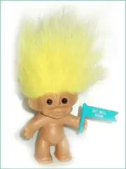 Message TROLL 3" GET WELL SOON Yellow Hair Sign Russ NEW Vintage 1990s