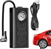 Kabelless Tyre Pump - Portable Car Air Compressor, Vehicle Air Pump, Cordless Tyre Inflator with Analogue Pressure Gauge, Compact Tyre Inflator for Car, Bike, Truck and Sports Balls