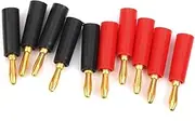 Generic 4mm Banana Connectors Set 10 Pairs for Speaker Wire Metal Abs Black Red No Crimping Needed