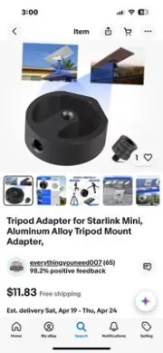 Starlink Mini Tripod Adapter Aluminum Alloy Tripod Mount Adapter For Starlink Mi
