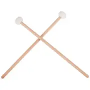 1 Pair Felt Mallets Drumsticks Drum Sticks with Wood Handle for Percussion3027