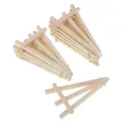10 Pieces Mini Wood Tabletop Paintings Tripod Display Easel