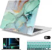 Case for MacBook Pro 16" Keyboard Cover Screen Protector, Green Marble