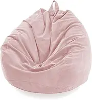 UYSOFRCV Bean Bag Cover Without Filling, Childrens Toys Storage Bag Premium Corduroy Beanbag Sofa Chair with Free Liner Great for Gaming Chair, Unfilled,Pink,100 * 120cm