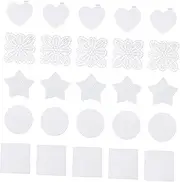 GAXIRE 50 Pcs Cross Stitch Mesh Plastic Canvas Sheets Set Heart Square Pentagram Round Shapes for DIY Embroidery Knit Crochet Projects Easy to Cut Lightweight Sewing Accessories