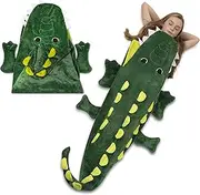 Cozy Crocodile Blanket For Children Pocket Style Kids Tail Blanket Made of Extra-Soft and Durable Fabric | Aligator Design | Warm and Comfortable Sleep Sacks for Movie Night Sleepovers Camping