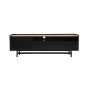 Maestro Furniture Mesh Lowline TV Stand Entertainment Unit Storage Cabinet 150cm - Black/Natural