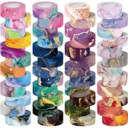 48 Rolls Washi Tape Set - Decorative Masking Tape Colored Marbling Patterns A...