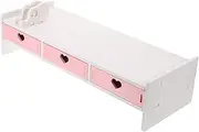 POPETPOP 1Pc Laptop Riser with Organizer Durable Computer Monitor Stand for Desk Stylish Desktop Organizer to Reduce Clutter and Enhance Viewing Comfort