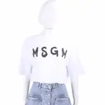 MSGM 油漆塗鴉字母純棉短版白色短袖TEE T恤