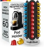Rotating Coffee Pod Holder Stand Compatible with Nespresso Original - Black