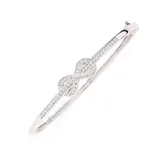 Sterling Silver Cz Infinity Bangle in Clear