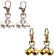 4 Pcs Pet Bells Dog Bells Gold and Silver Bell Training Charm Pendants Jewelry For Pet Dog Cat Necklace Collar