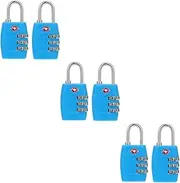 SAFIGLE 3sets Travel Safety Accessories Luggage Padlocks Coded Lock Metal Suitcase Locks 2pcs*3