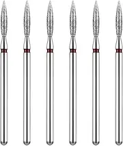 6Pcs Clean Nail Drill Bit, Stainless Steel Flame Bit for Nail Drill Pro Diamond Nails Bits for Nails Manicure Remove Cuticle Dead Skin